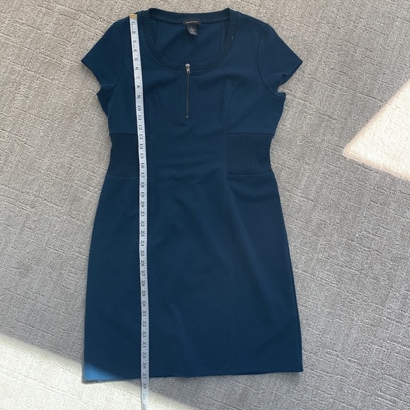 Spense Midnight Blue Cap Sleeve Knee Length Knit Dress with Zipper Size 14 - Picture 9 of 10